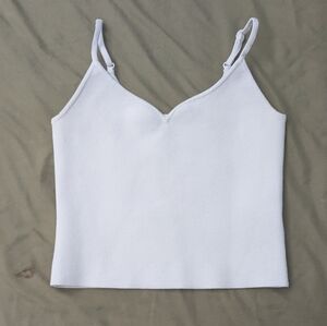 Express White V-Neck Tank Top